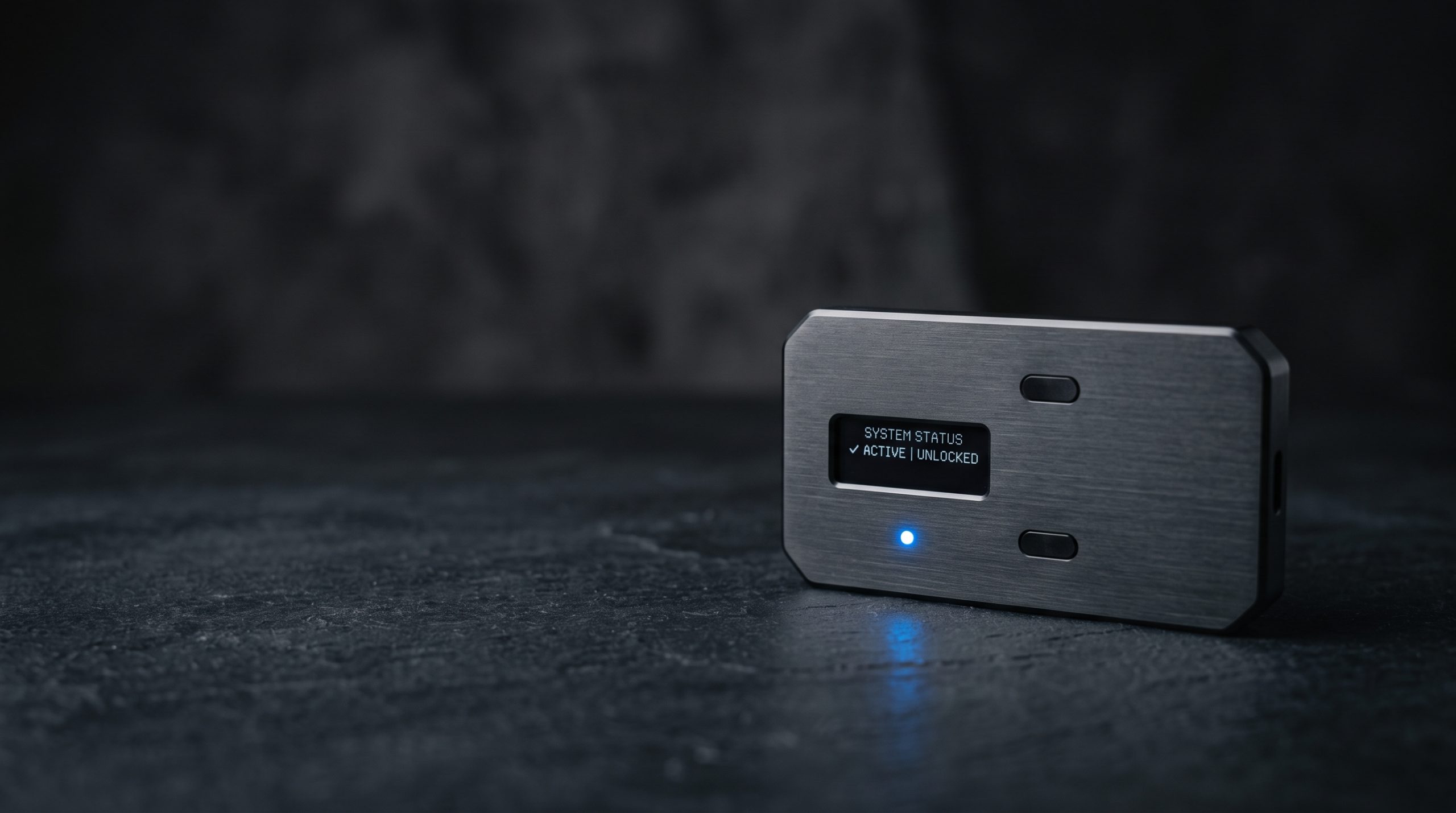 Security-focused hardware wallet representing account protection and fund custody