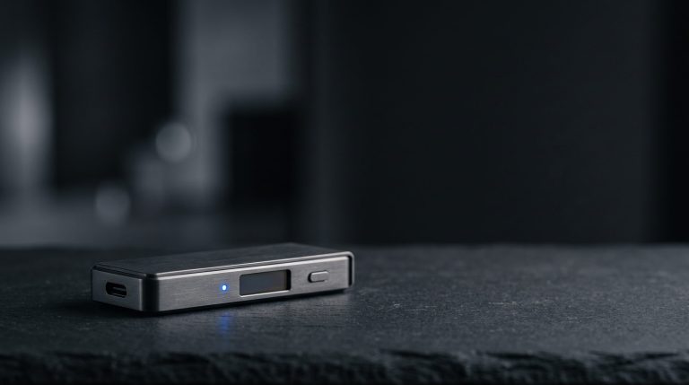 D'CENT hardware wallet with fingerprint sensor and secure element